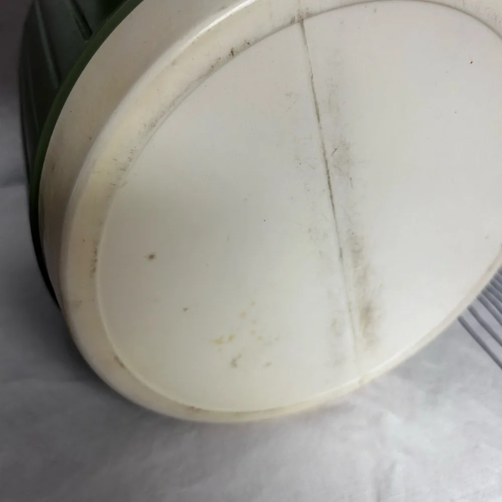 Vintage Green Thermo Ice Bucket Cooler with Lid Green and white